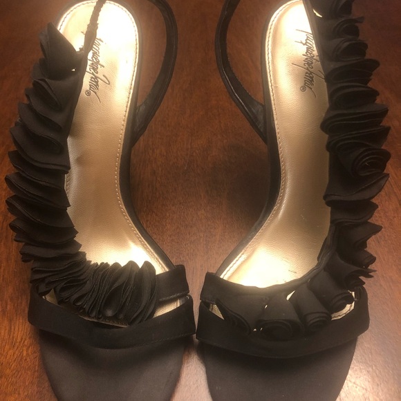 Black Ruffled Dress Heel - Picture 3 of 3